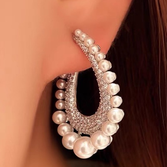 Large Pearl Earrings | Pearl Drop Earrings | Large 4 Pearl  Big pearl style earrings
